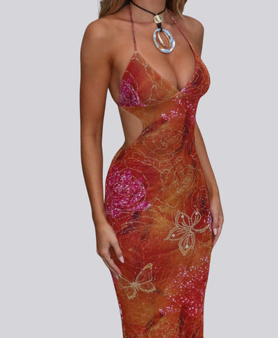 Robe Esmeralda – Cristal Halter