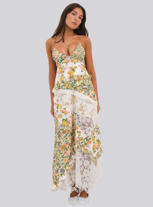 Vestido Rosalia Garden Bloom – Patchwork floral