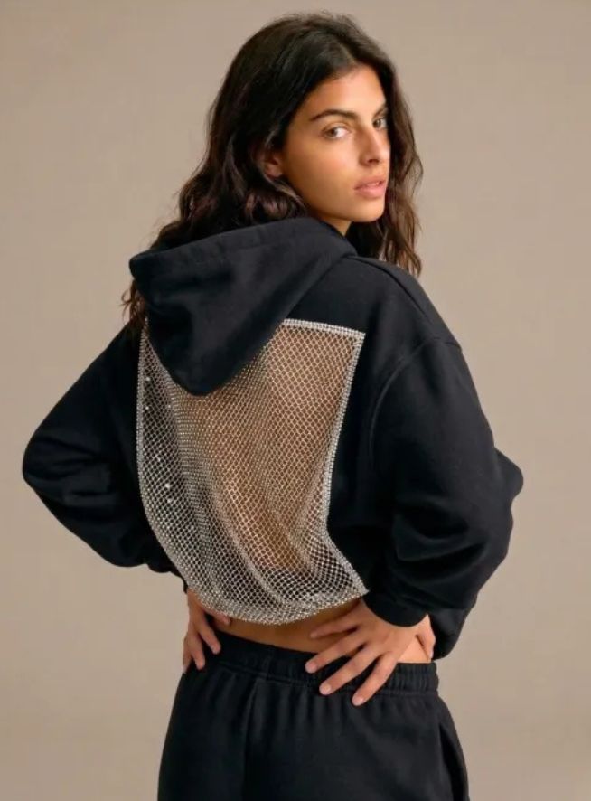 Crystal Mesh Back Hoodie