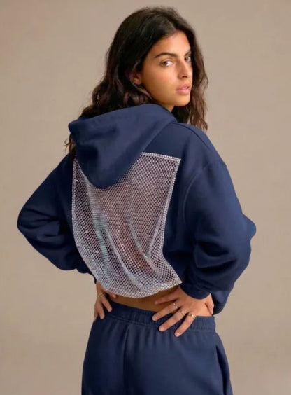 Crystal Mesh Back Hoodie