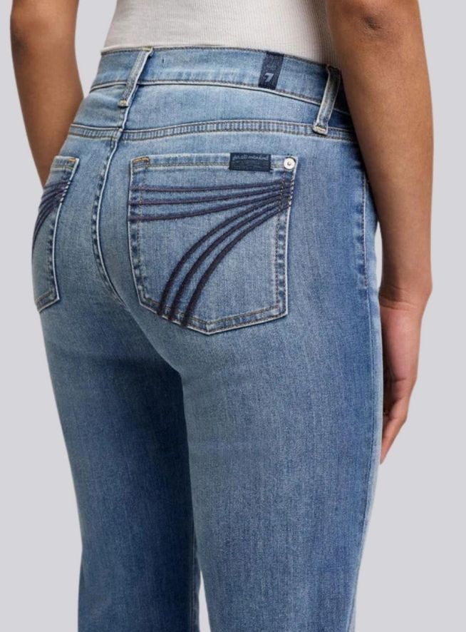 Jeans Delia à surpiqûres ondulées