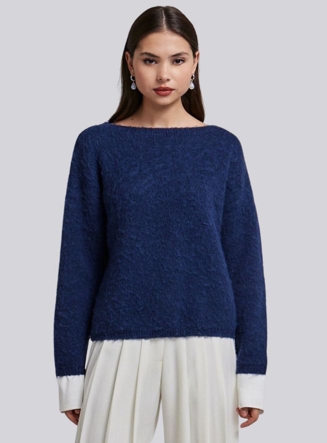Pull Maille Douce Bleu Marine