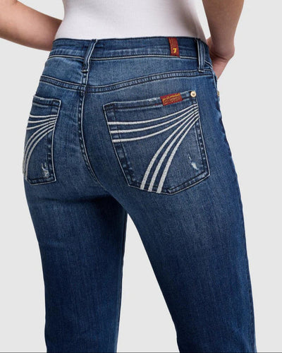 Jeans Delia à surpiqûres ondulées