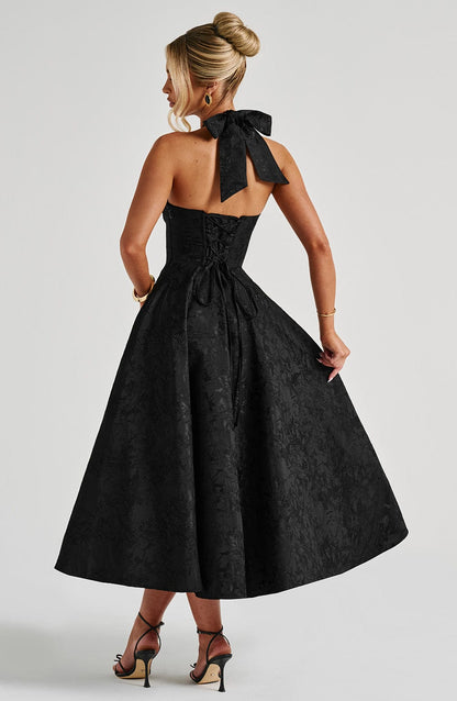 Midnight Muse Dress – Black Jacquard