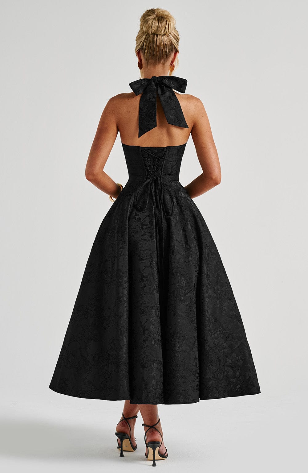 Midnight Muse Dress – Black Jacquard