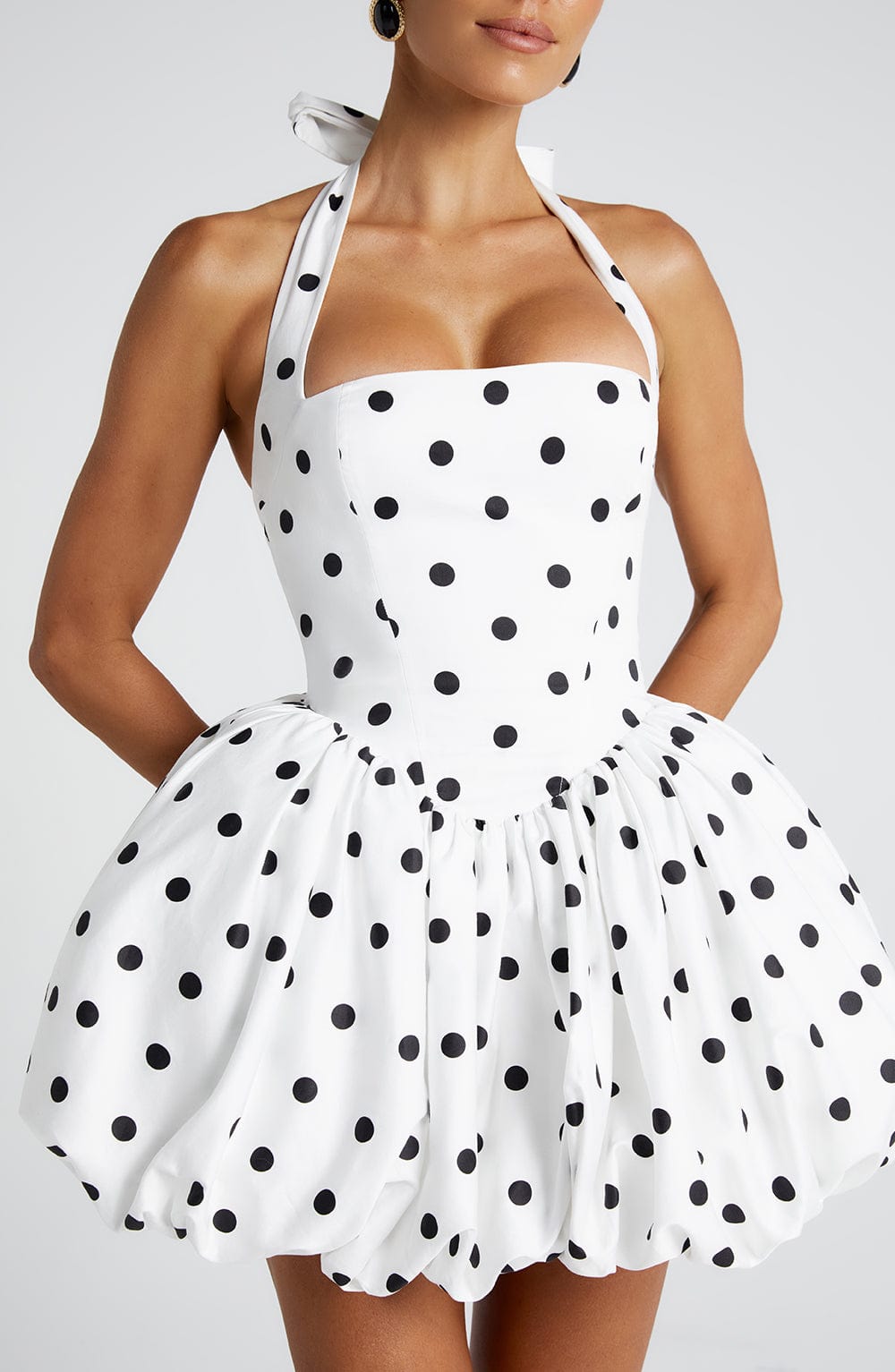Robe Maricia Mini – Imprimé pois noir